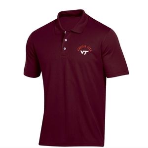 Russell Maroon Virginia Tech Hokies NCAA Classic Dot Mesh Polo Shirt Men's 2XL.